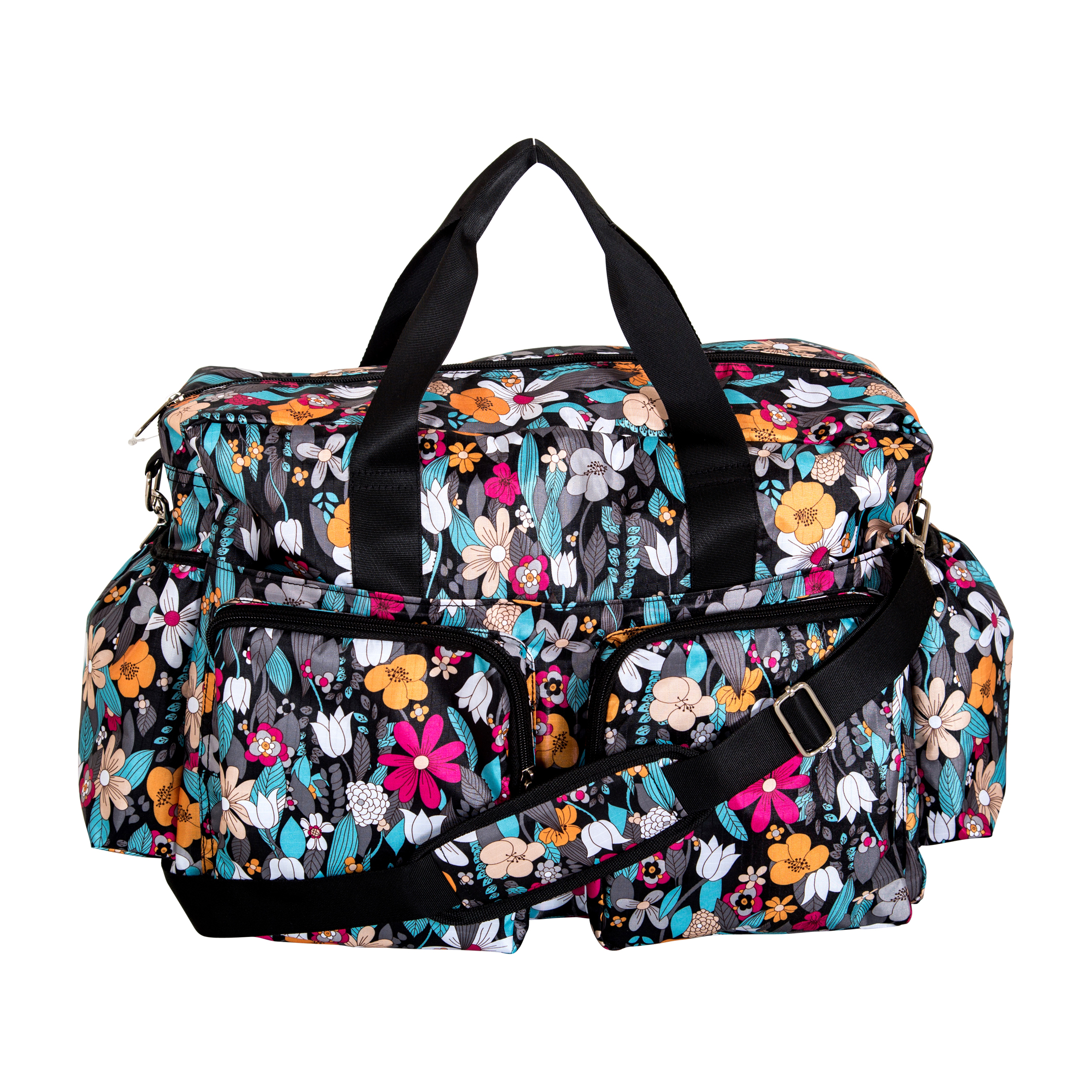 Trend Lab Turquoise Floral Deluxe Duffle Diaper Bag - Baby - Diapering - Diaper Bags