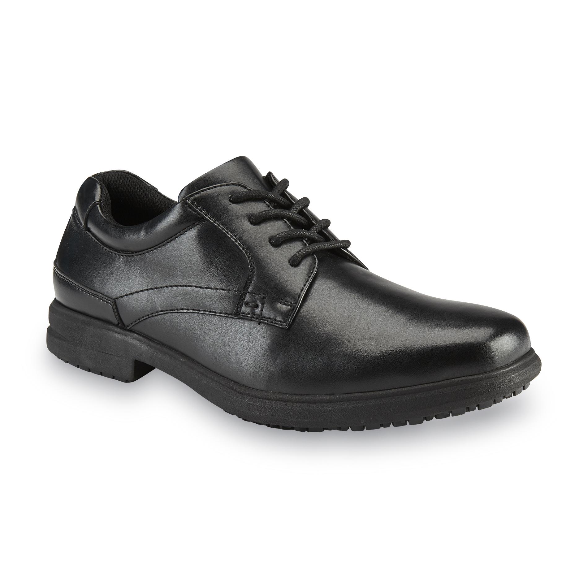 Nunn Bush Men's Sherman Black Oxford Slip Resistant Work Shoe Wide