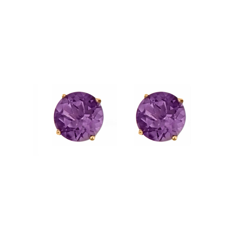 5mm Round Birthstone Stud Earrings in 14KT Yellow Gold