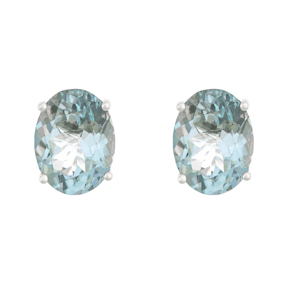 8x6mm oval birthstone stud earrings  14k white gold