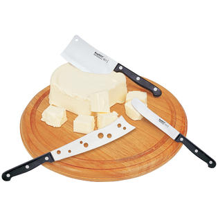 cheese  set Round Cheese Set w/Cutting 4pc Board BergHOFF knife kmart