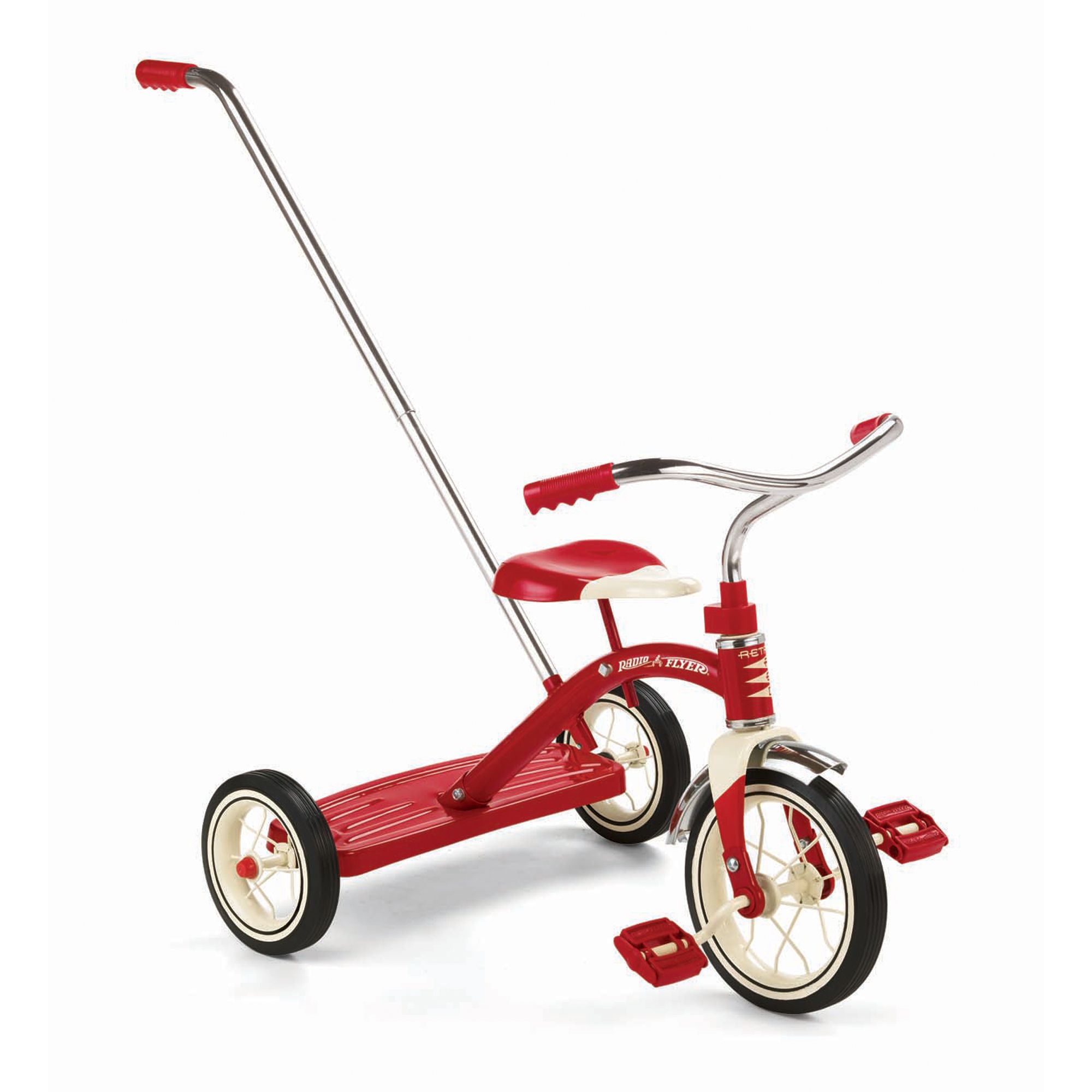 Classic Red Tricycle w/Push Handle
