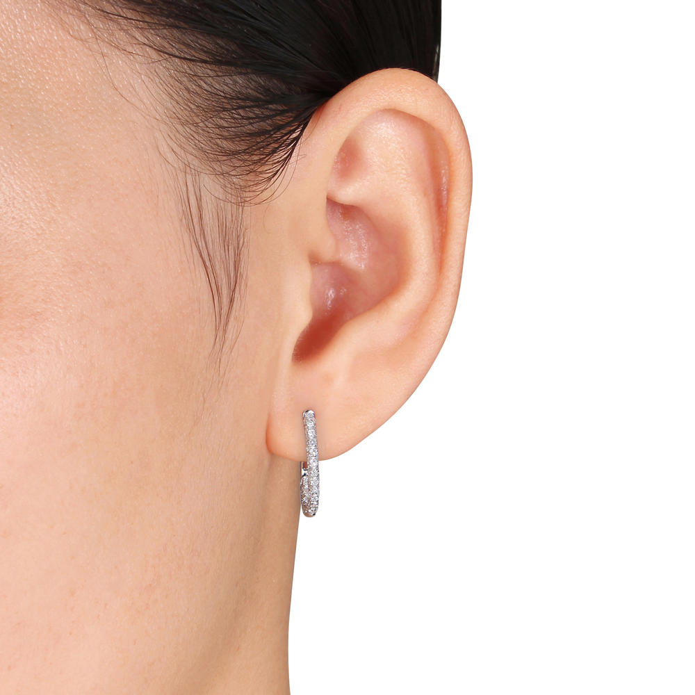 1/2 CT Diamond Ear Pin Earrings Set in 10k White Gold (GH I2;I3)