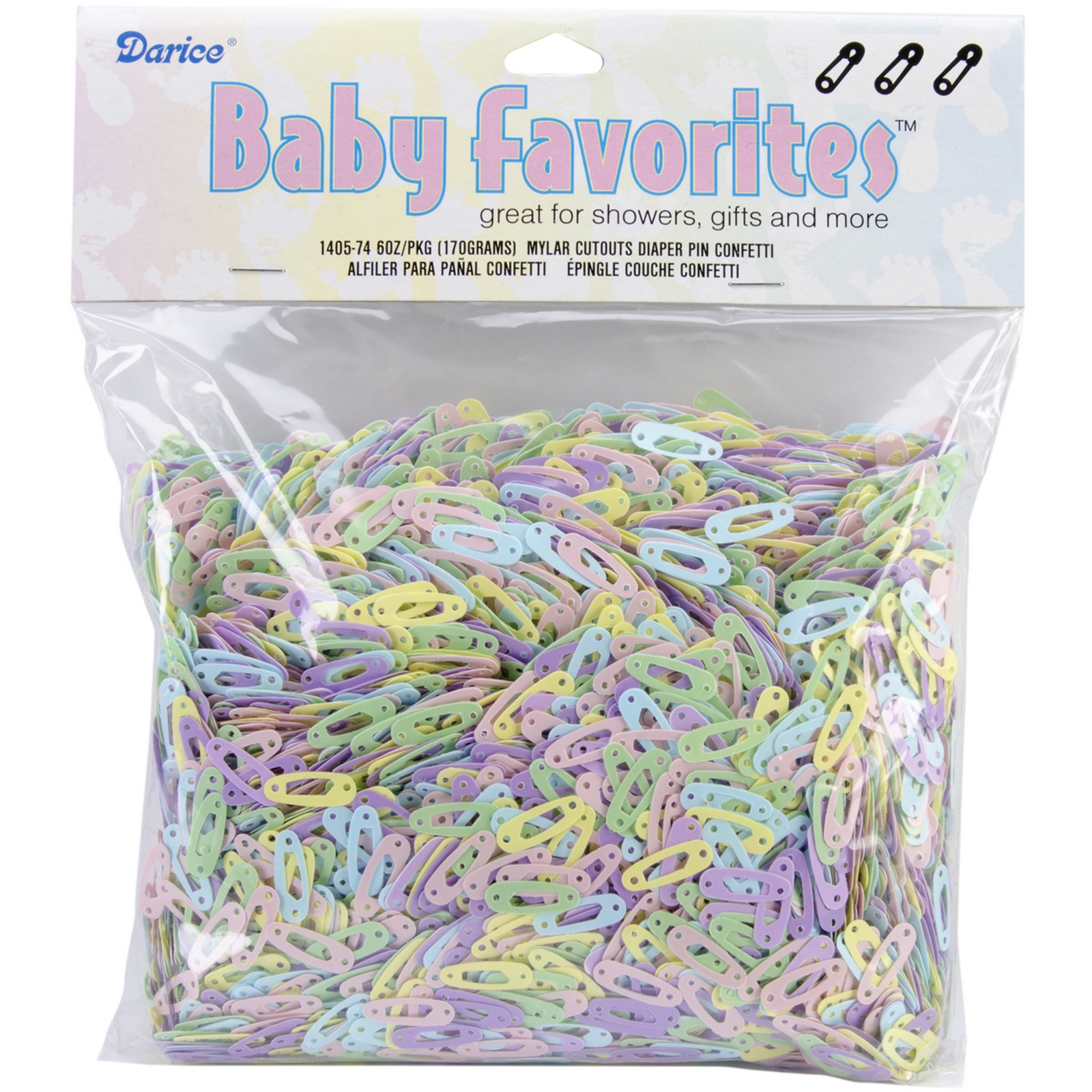 Confetti 6oz/Pkg-Pastel Baby Diaper Pin - Food & Grocery ...