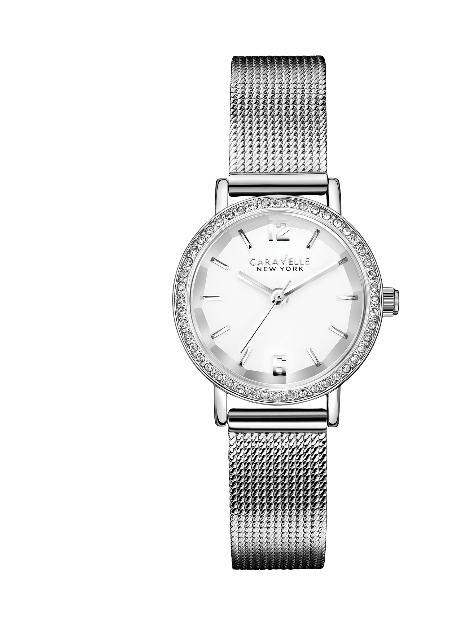 Caravelle Ladies Silver Mesh Bracelet Watch, Women's