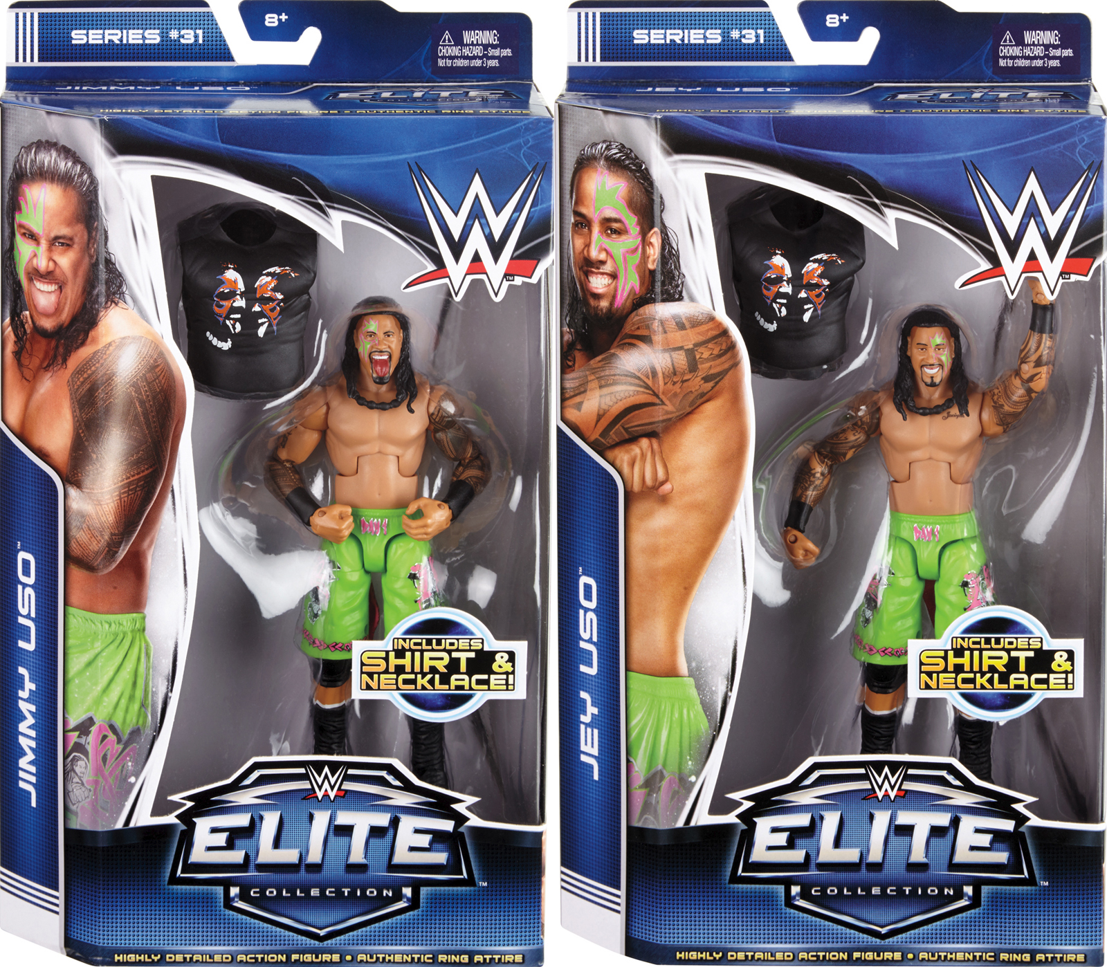 PACKAGE DEAL Jimmy Uso & Jey Uso (The Usos) WWE Elite 31 Toy