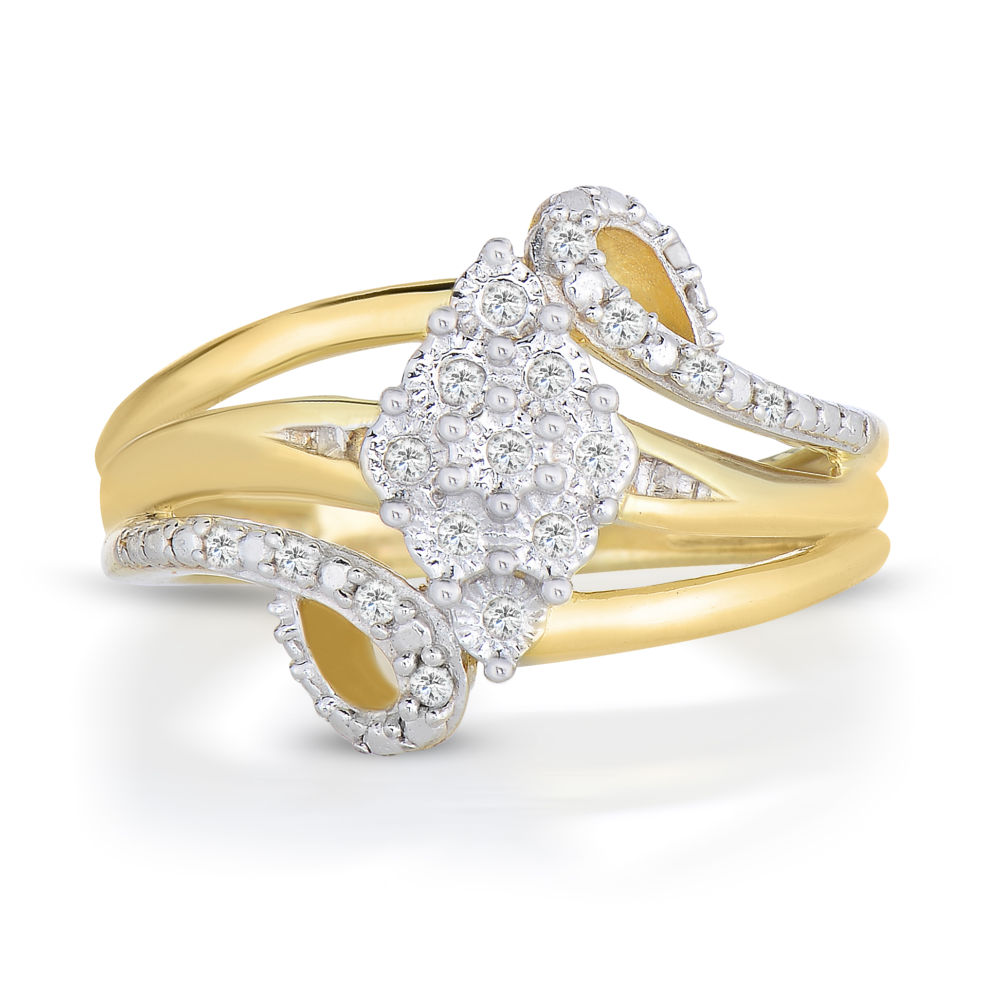 0.15ctw Gold over Silver Diamond Ring