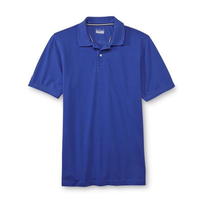 Basic Editions Men's Big & Tall Jersey Knit Polo Shirt