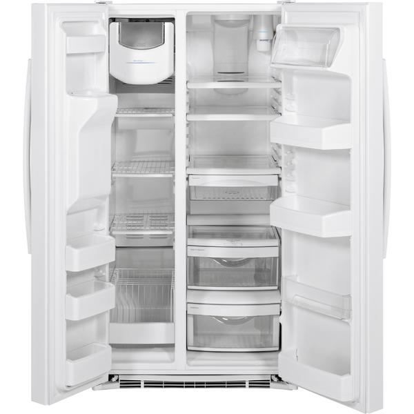 GE 25 cu. ft. SideBySide Refrigerator White GSS25GGHWW