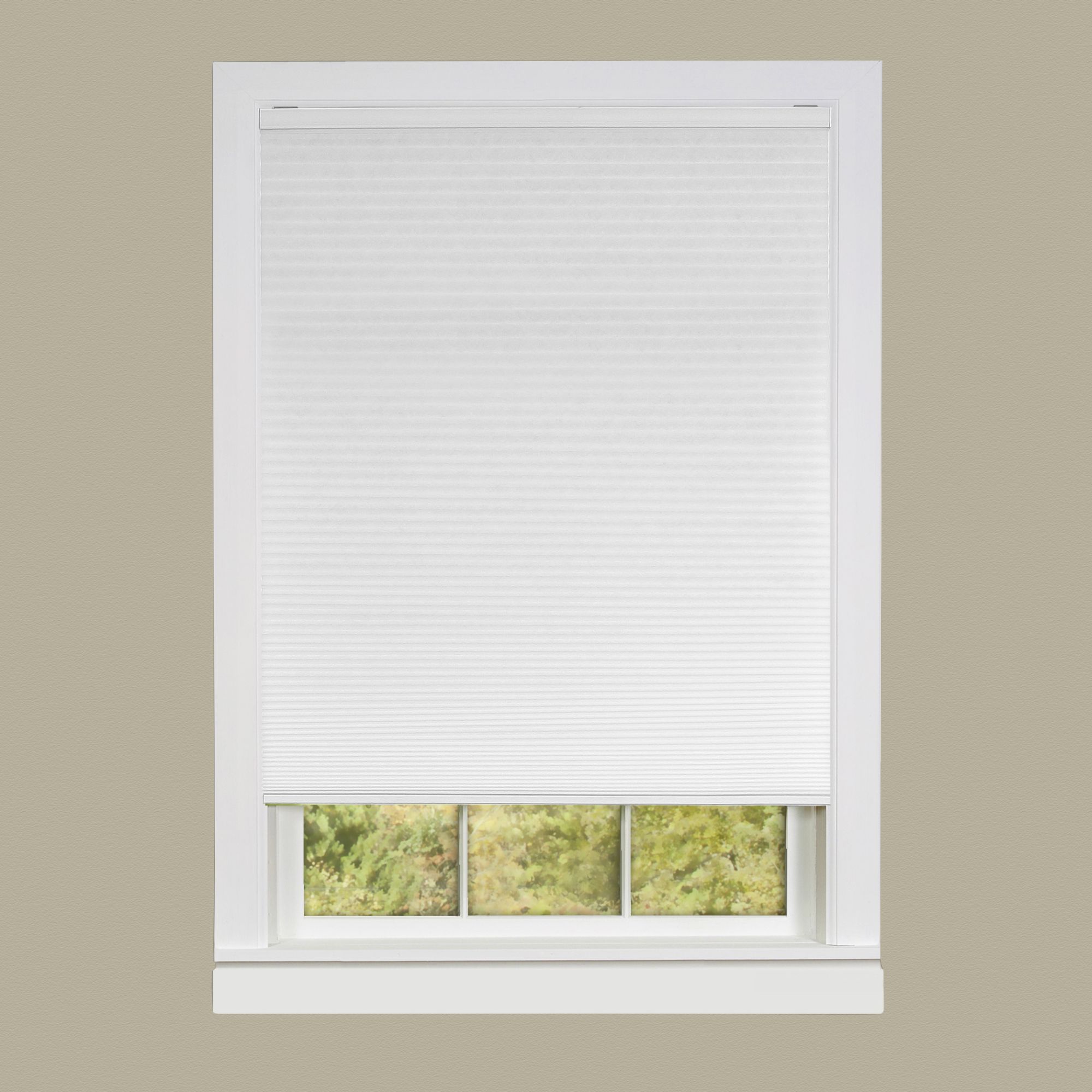 Honeycomb Cellular White Pleated Cordless Shade 36x64