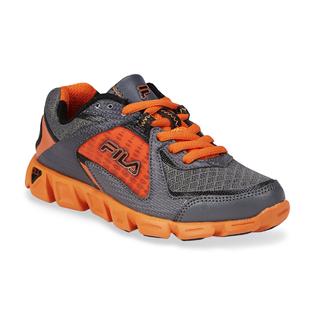 Fila Boy's Ultra Loop Running Shoe Gray/Orange Clothing, Shoes