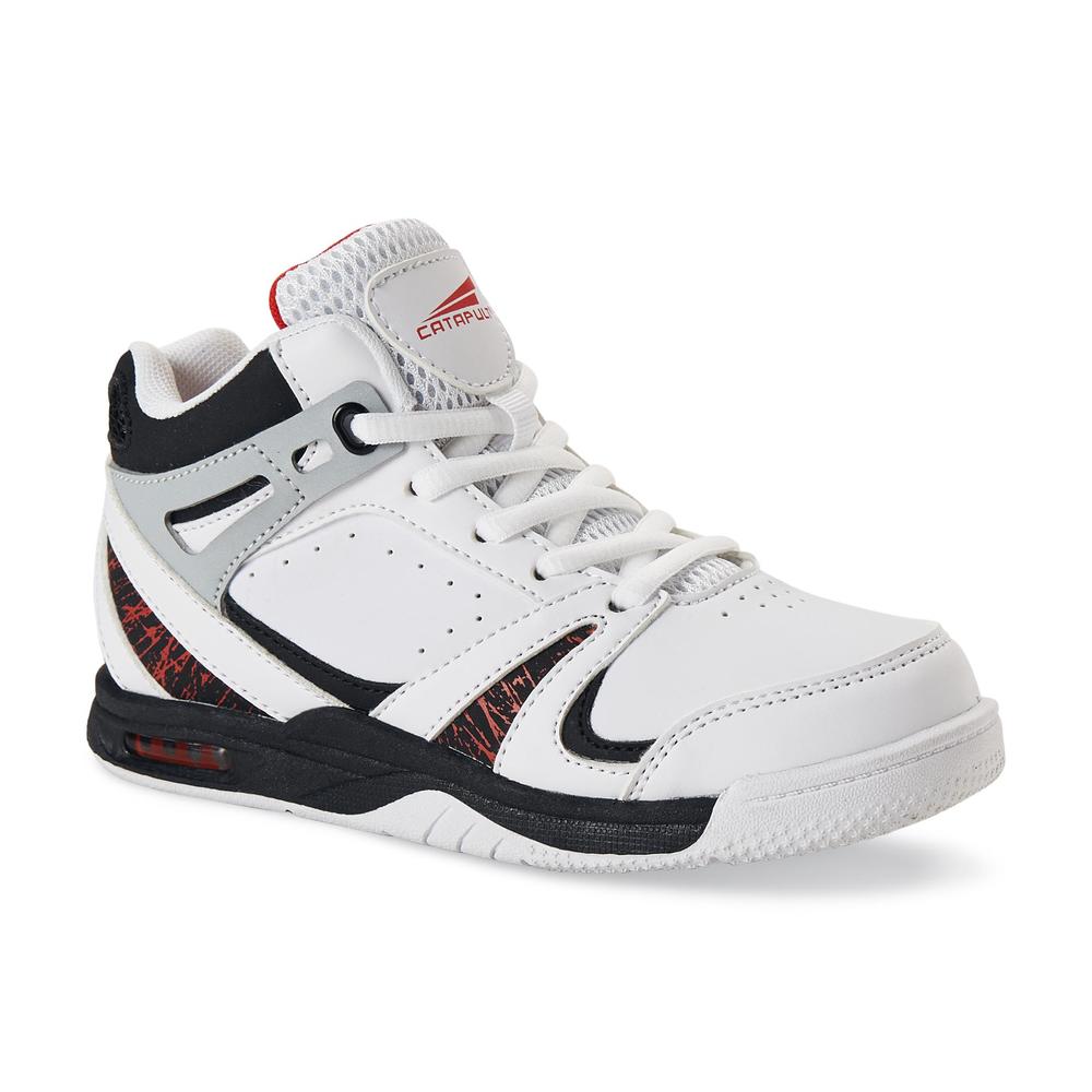 Boy's General White/Black/Red High-Top Basketball Shoe