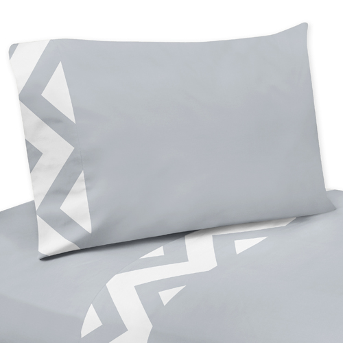 Sweet Jojo Designs Gray and White Chevron Collection Twin Sheet Set