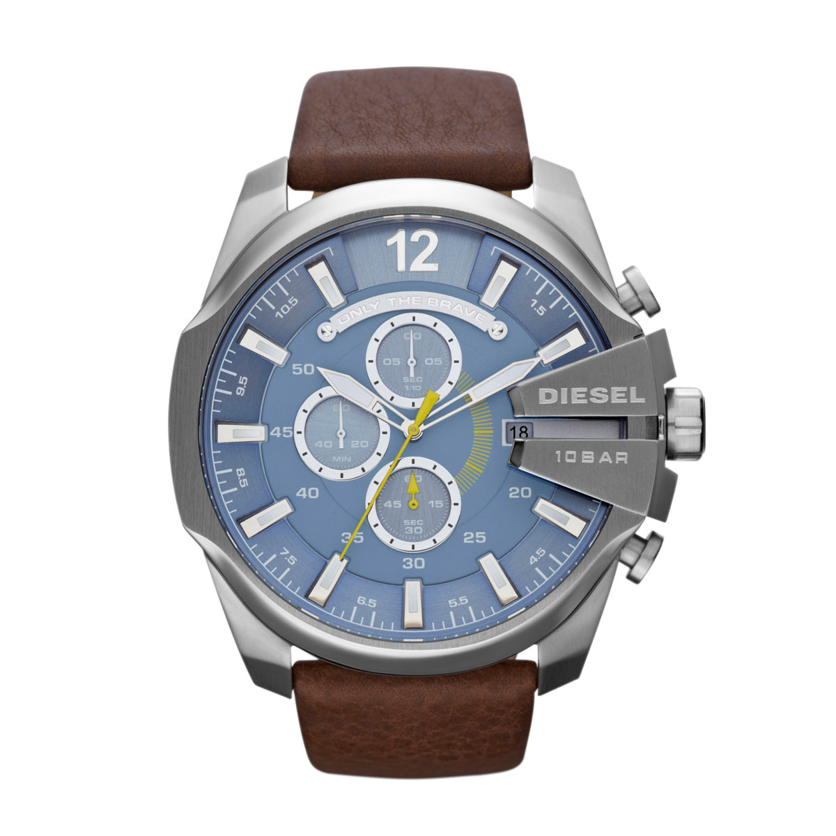 Mens Silver Tone Stainless Steel Chrono Watch