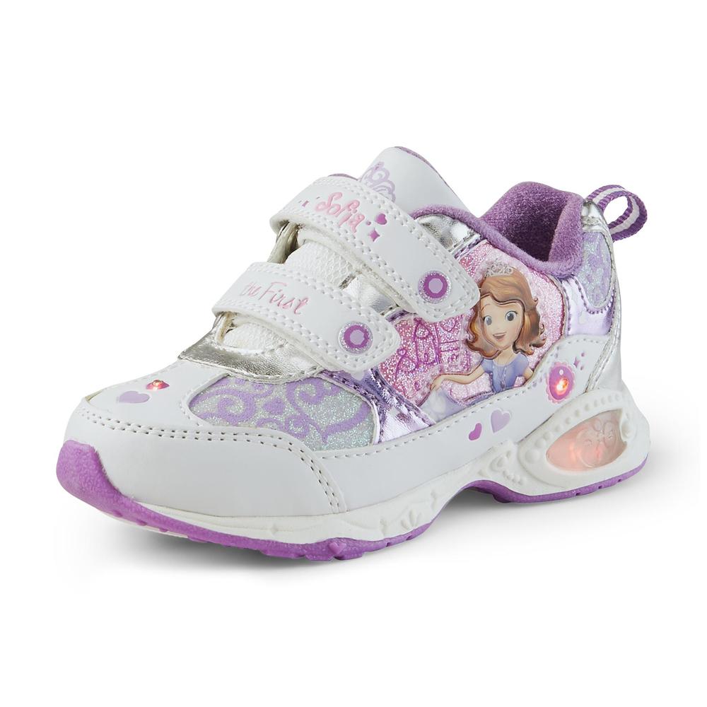 Toddler Girl's Sofia The First White/Purple Light-Up Athletic Shoe
