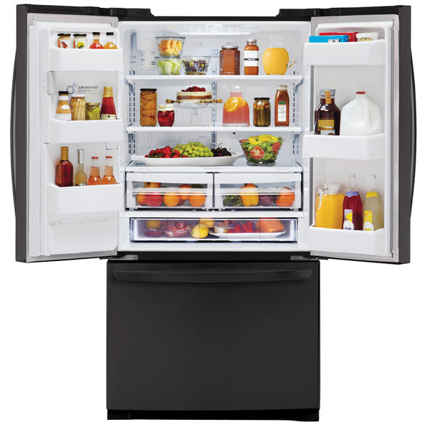 LG 24.7 Cu. Ft. French Door Black BottomFreezer Refrigerator—Sears