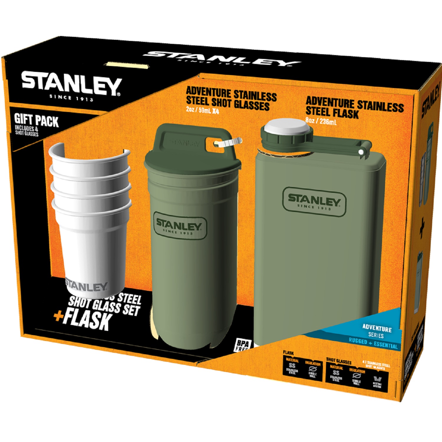 UPC 041604286735 product image for Stanley Adventure Gift Pack with Flask and Shot Set | upcitemdb.com