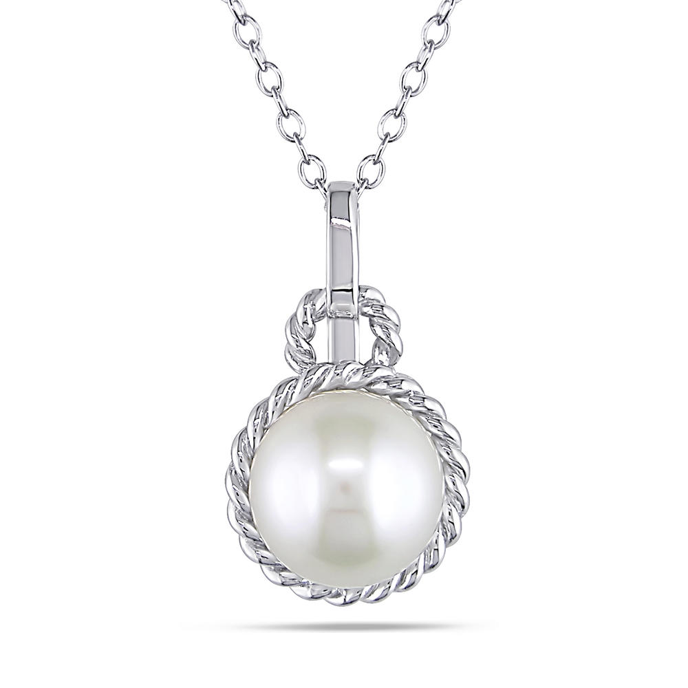 Sterling Silver 8.5-9 MM Freshwater Pearl Pendant