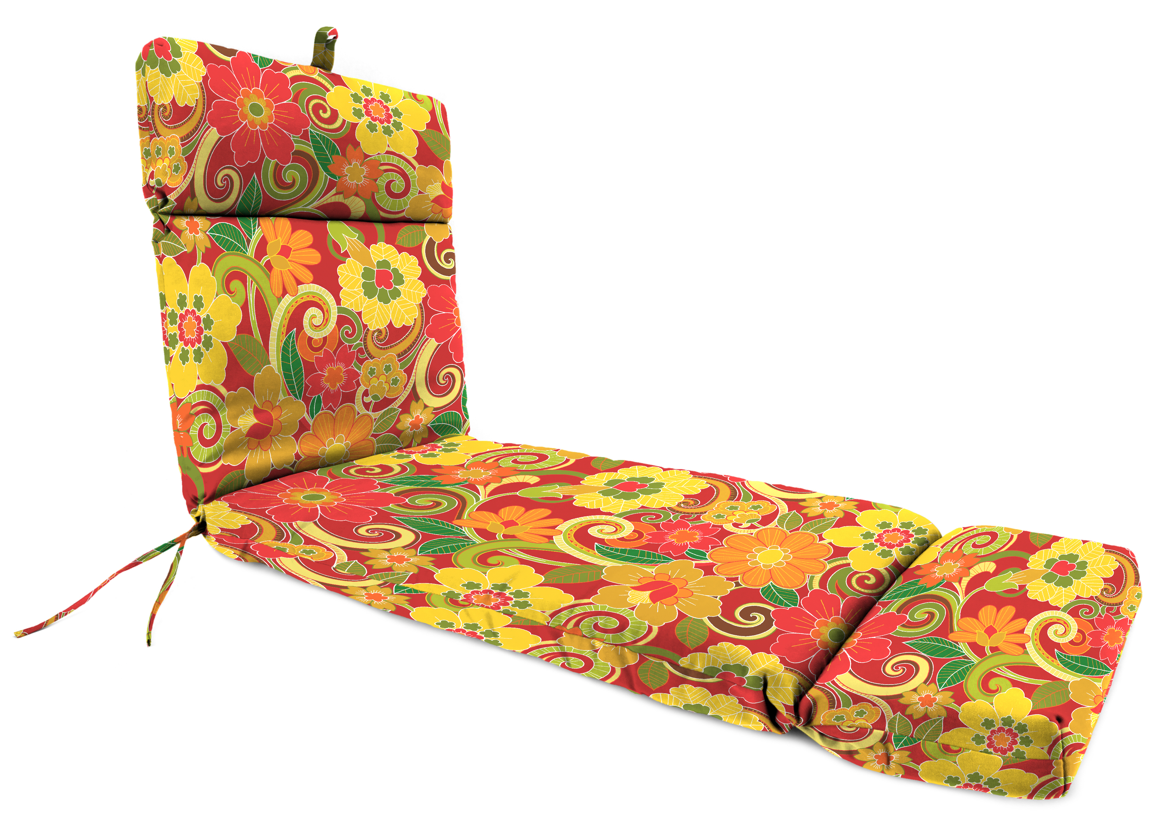 French Edge Patio Chaise Cushion in Rollingmead Sangria