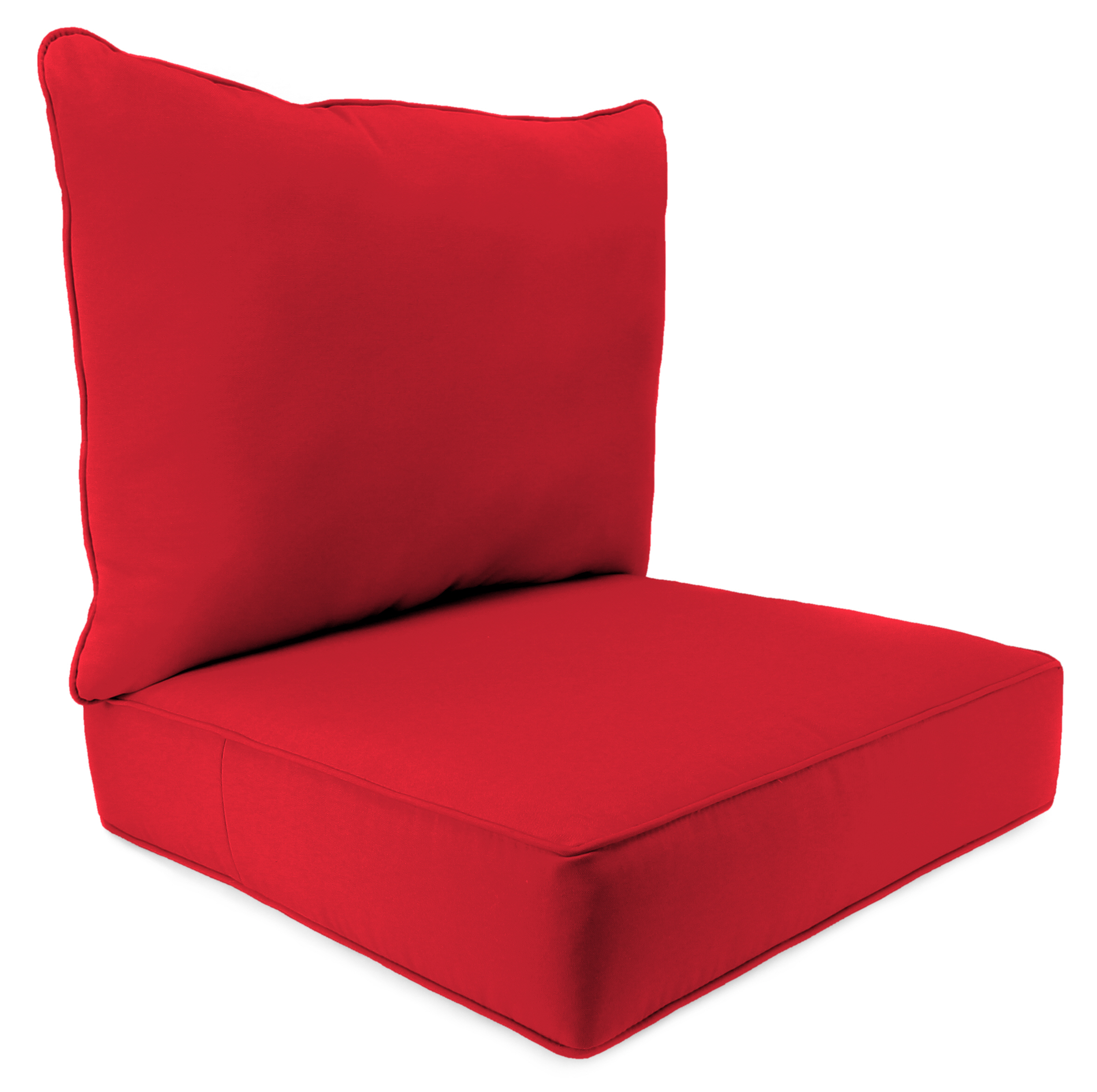 2 Piece Patio Deep Seat Patio Chair Cushion in Canvas Jockey Red