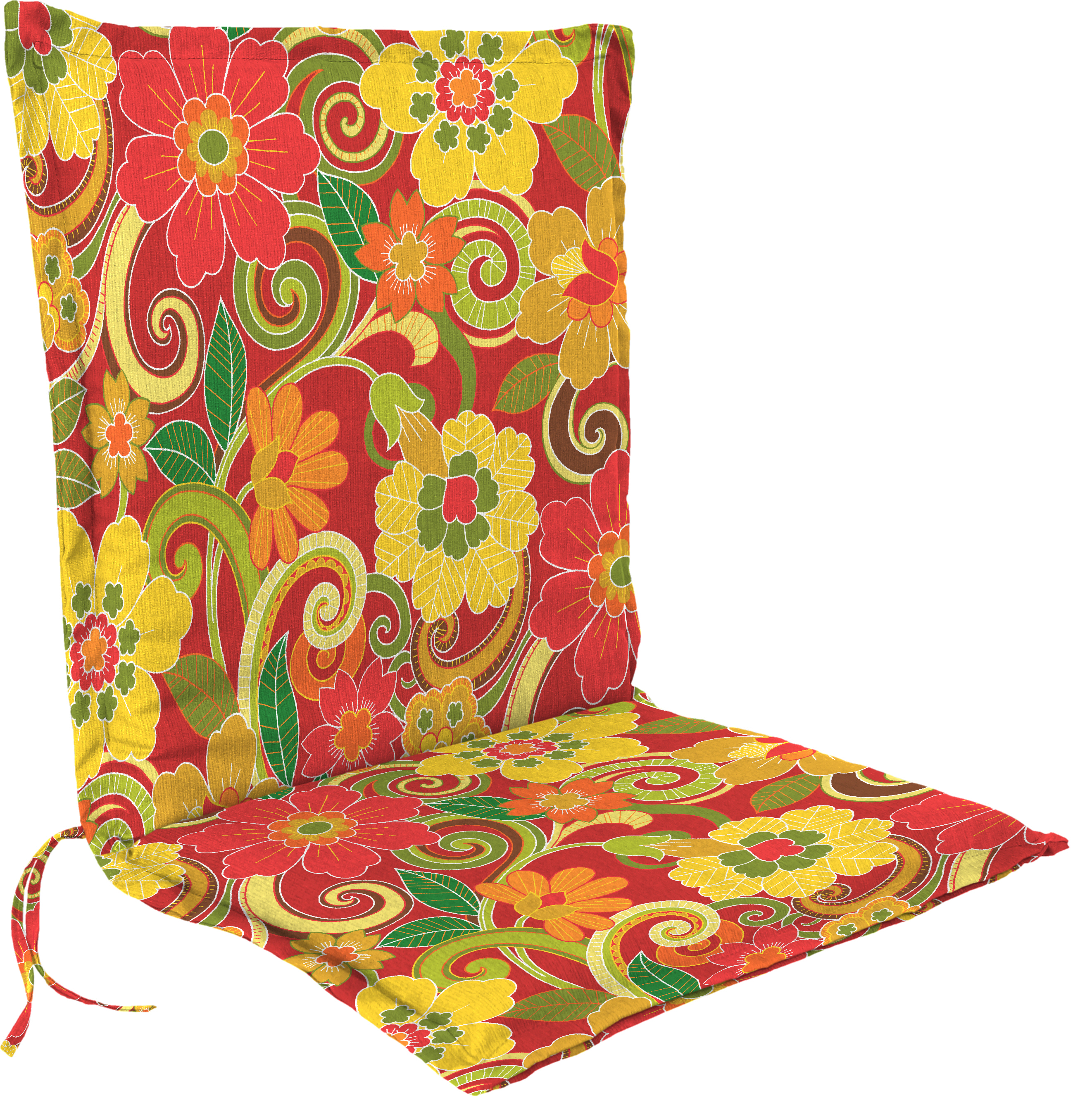 Flange Patio Chair Cushion in Rollingmead Sangria