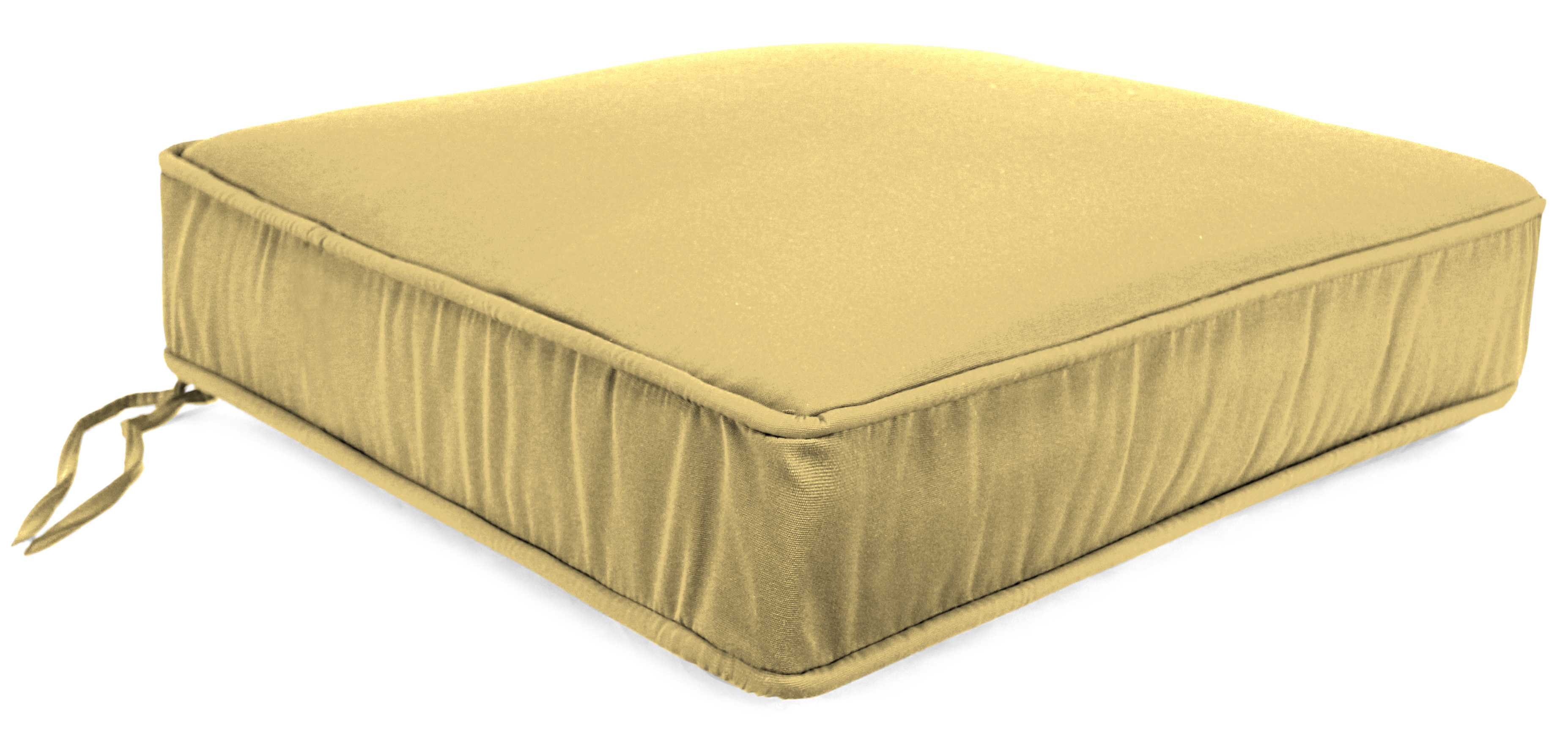 Tapered Boxed Patio Seat Cushion in Canvas Wheat