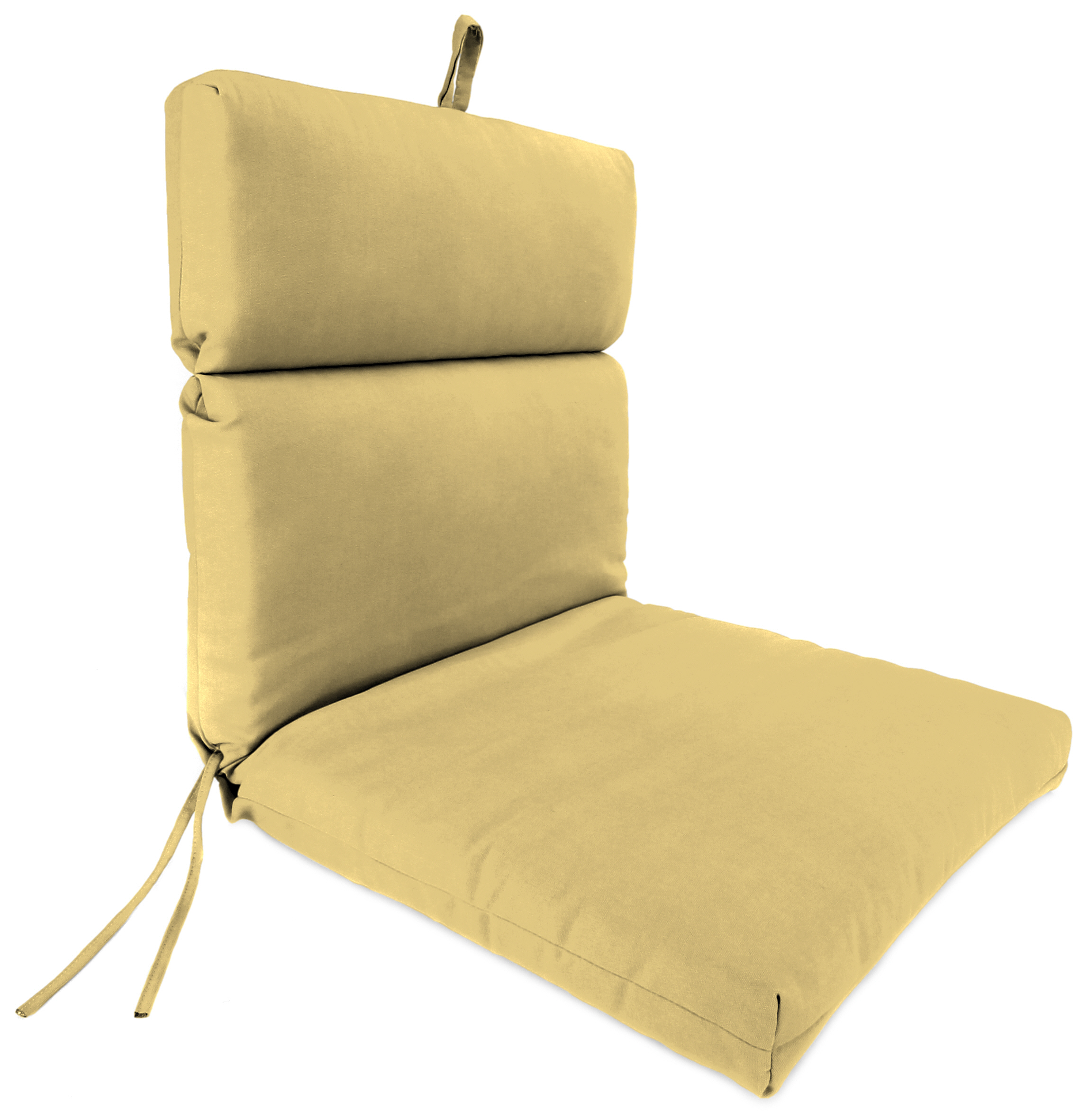 French Edge Patio Chair Cushion in Canvas Wheat