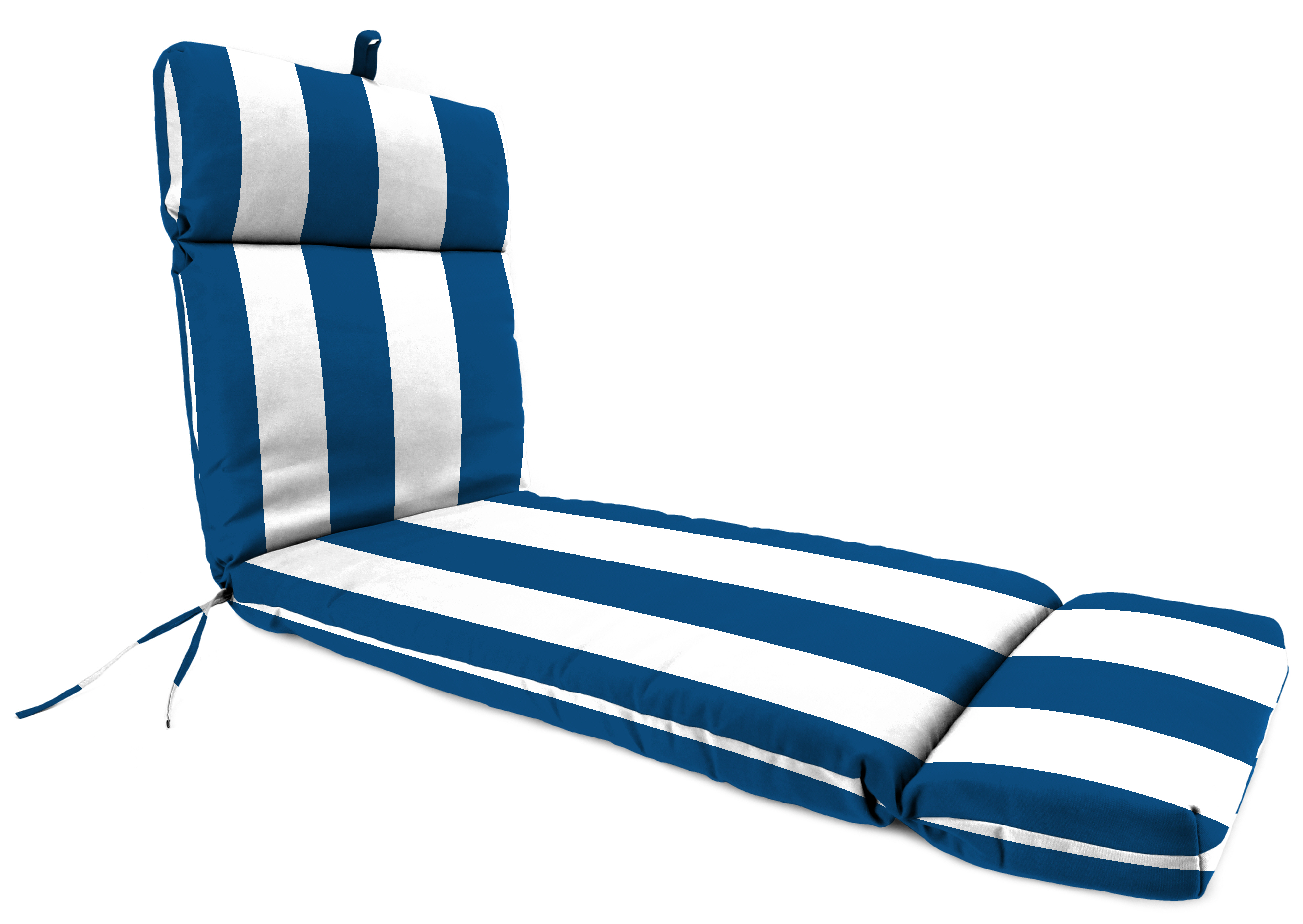 French Edge Patio Chaise Cushion in Cabana Cobalt