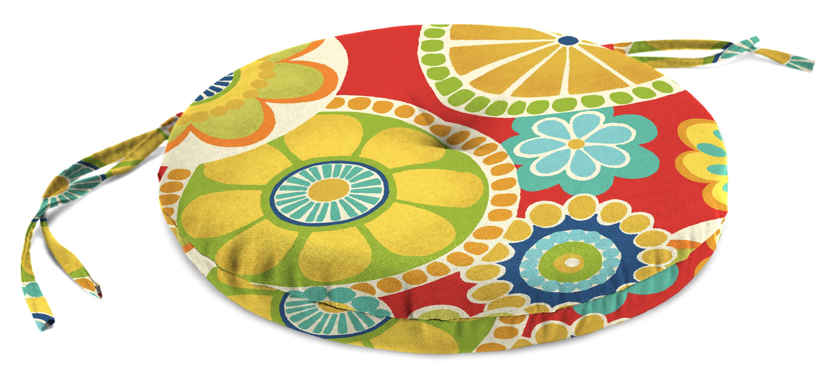 15" Round Bistro Patio Chair Cushion in Rosewell Poppy