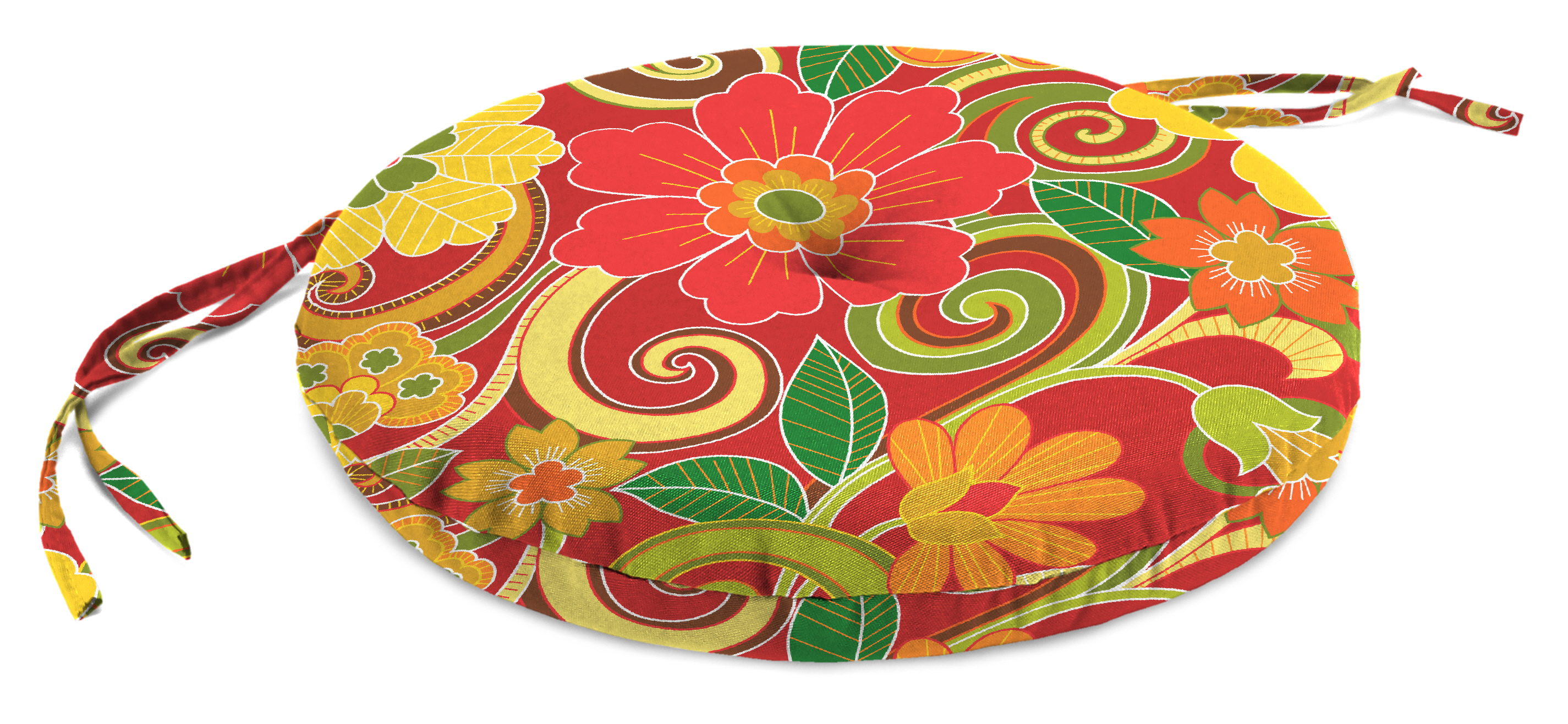15" Round Bistro Patio Chair Cushion in Rollingmead Sangria