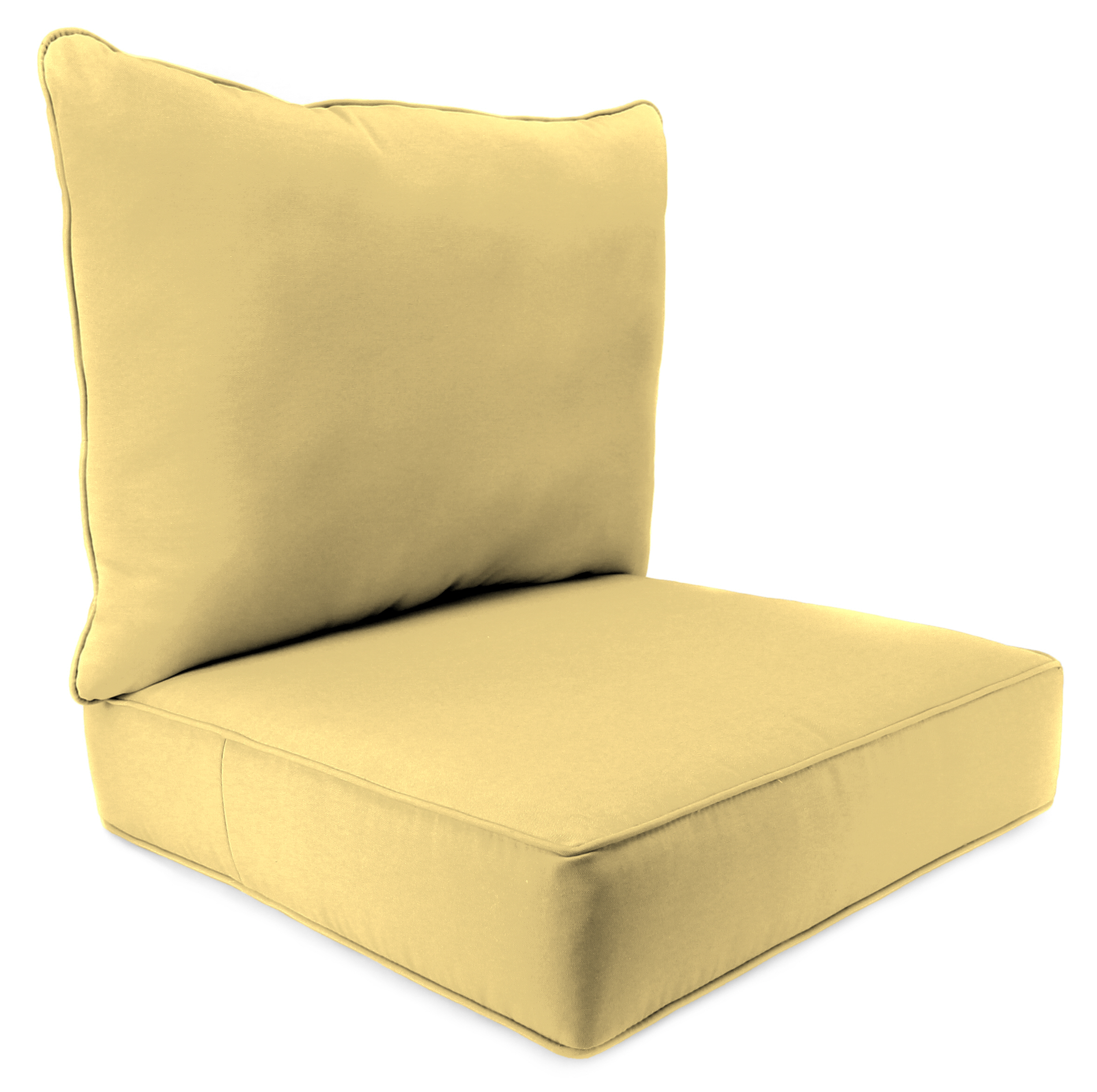 2 Piece Patio Deep Seat Patio Chair Cushion in Canvas Wheat