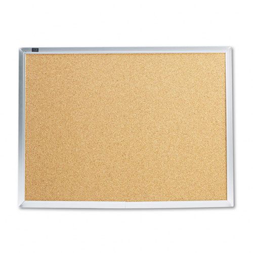 Quartet Cork Bulletin Board, 24 x 18, Aluminum Frame