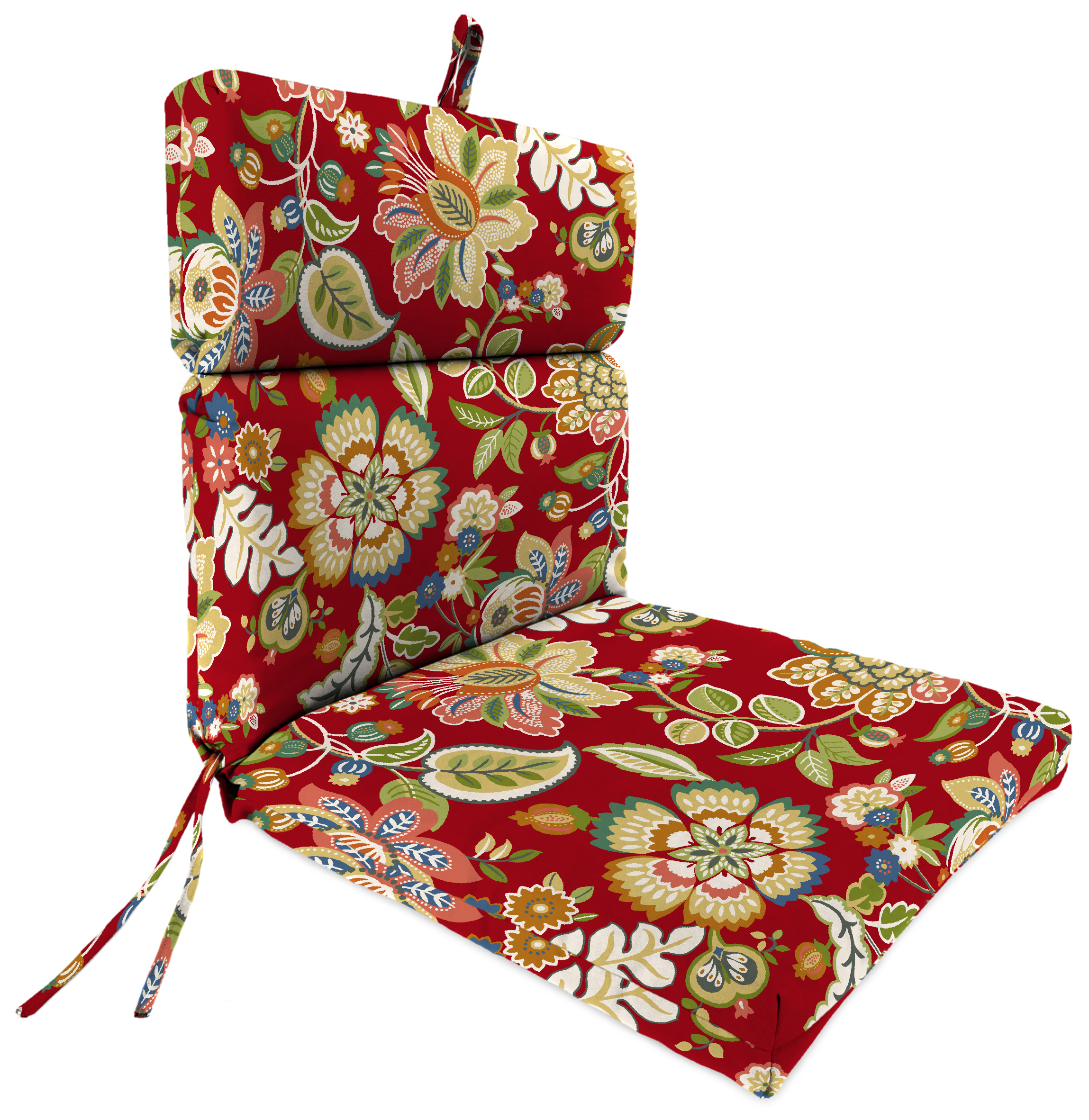 French Edge Patio Chair Cushion in Telfair Cherry