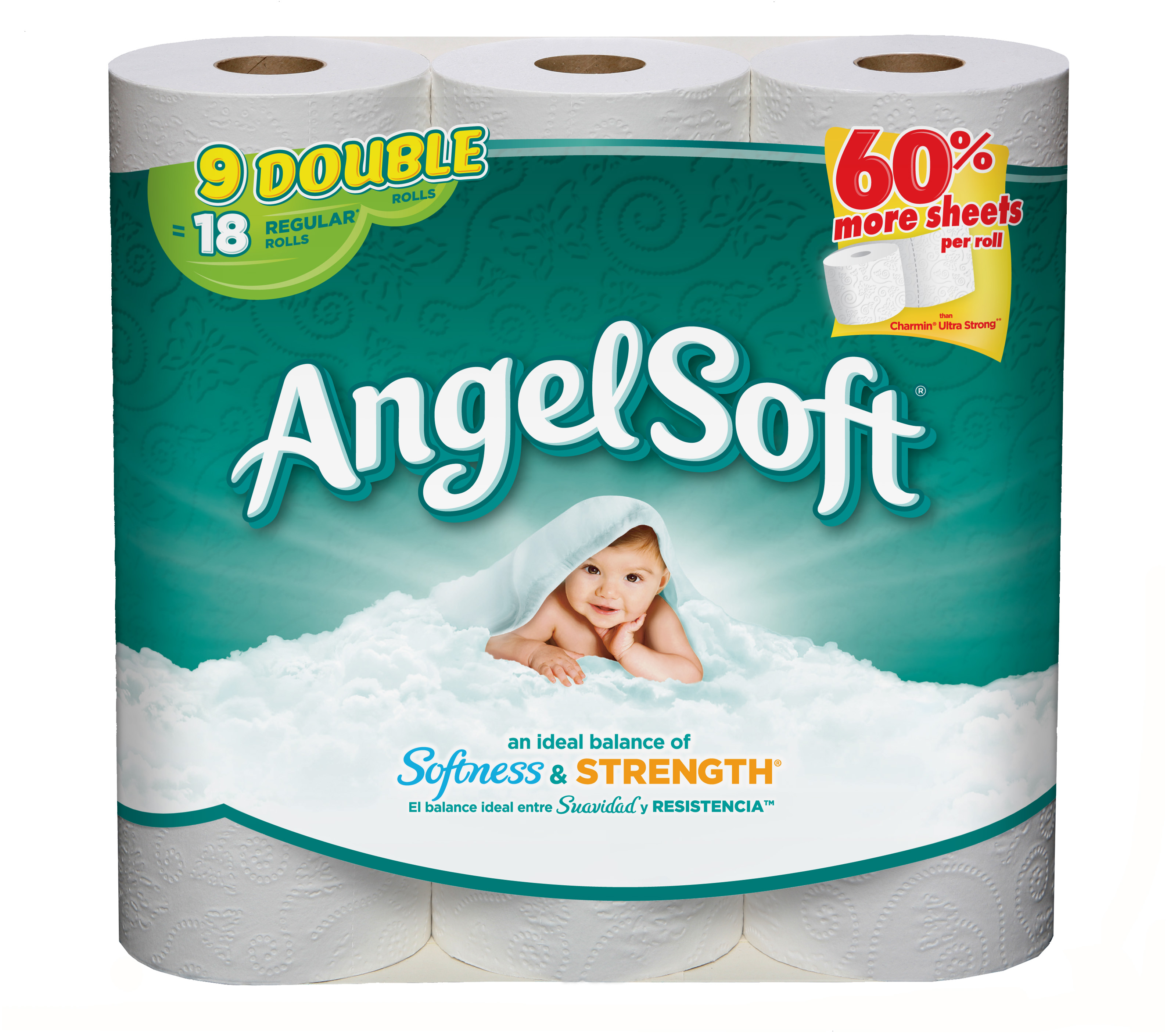 UPC 030400771712 product image for Angel Soft 9 Double Rolls = 18 Regular Rolls, Tissue | upcitemdb.com