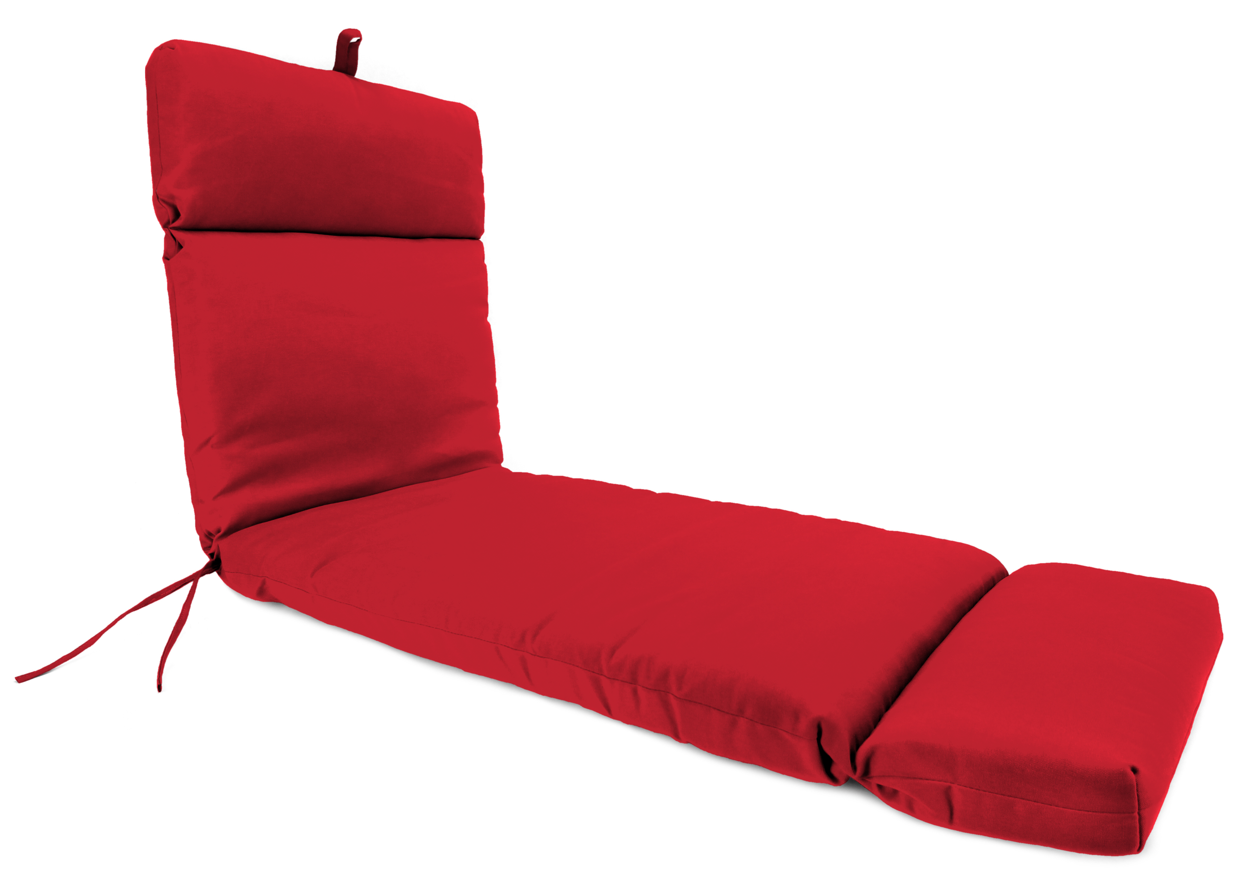 French Edge Patio Chaise Cushion in Canvas Jockey Red