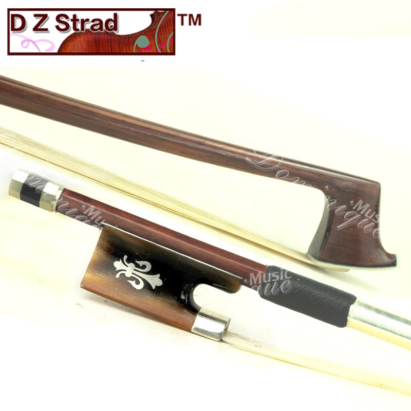 #520 4/4 Top Brazil Wood Violin Bow Ox-Horn Fleur-de-lys-Full Size