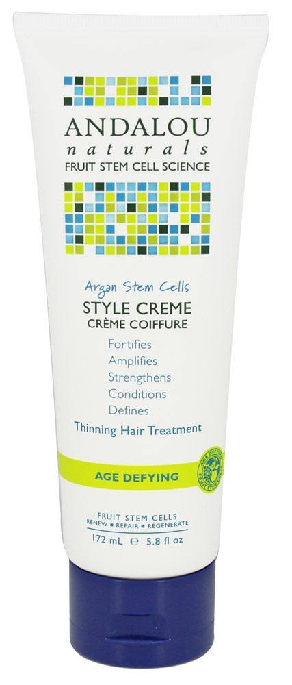 Andalou Naturals  Argan Stem Cells Style Creme  Thinning Hair Treatment  5 8 fl oz  172 ml