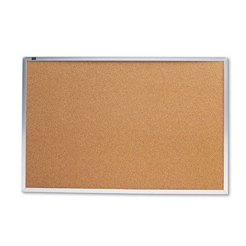Quartet Cork Bulletin Board, 36 x 24, Aluminum Frame