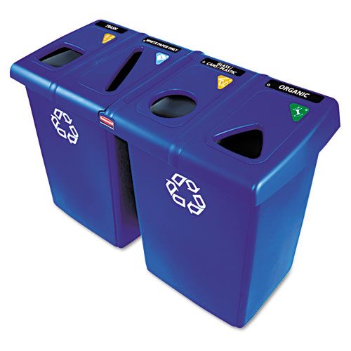 Glutton Recycling Station, 92 Gallons, Blue