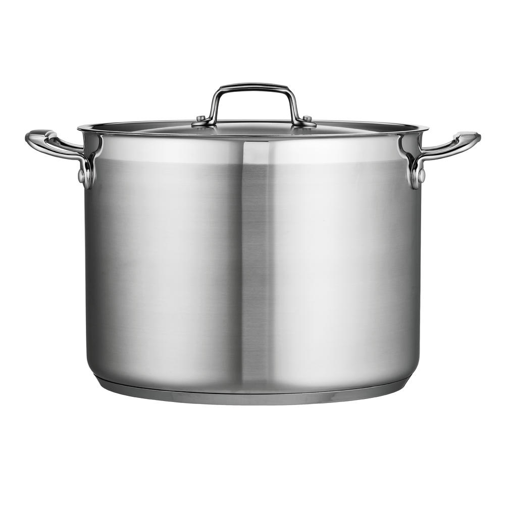 Gourmet Premium 18/10 Stainless Steel Induction-Ready 16 Qt Covered Stock Pot