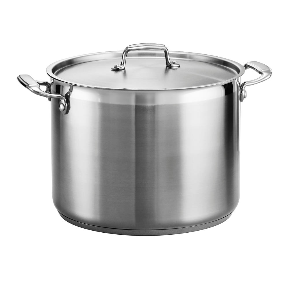 Gourmet Premium 18/10 Stainless Steel Induction-Ready 16 Qt Covered Stock Pot
