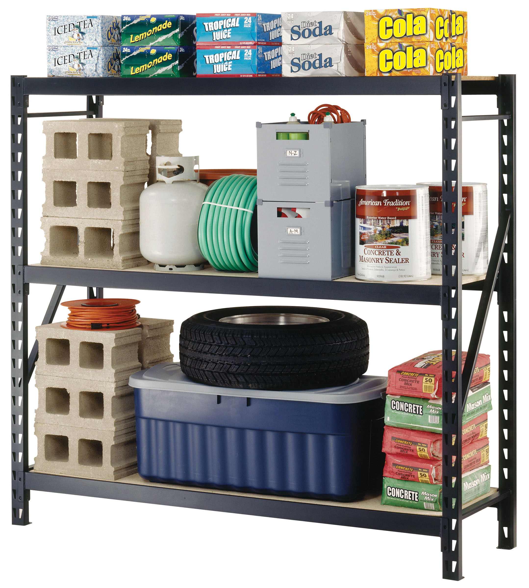 Muscle Rack 7224PRB Black Heavy Duty Steel Particle Board Welded