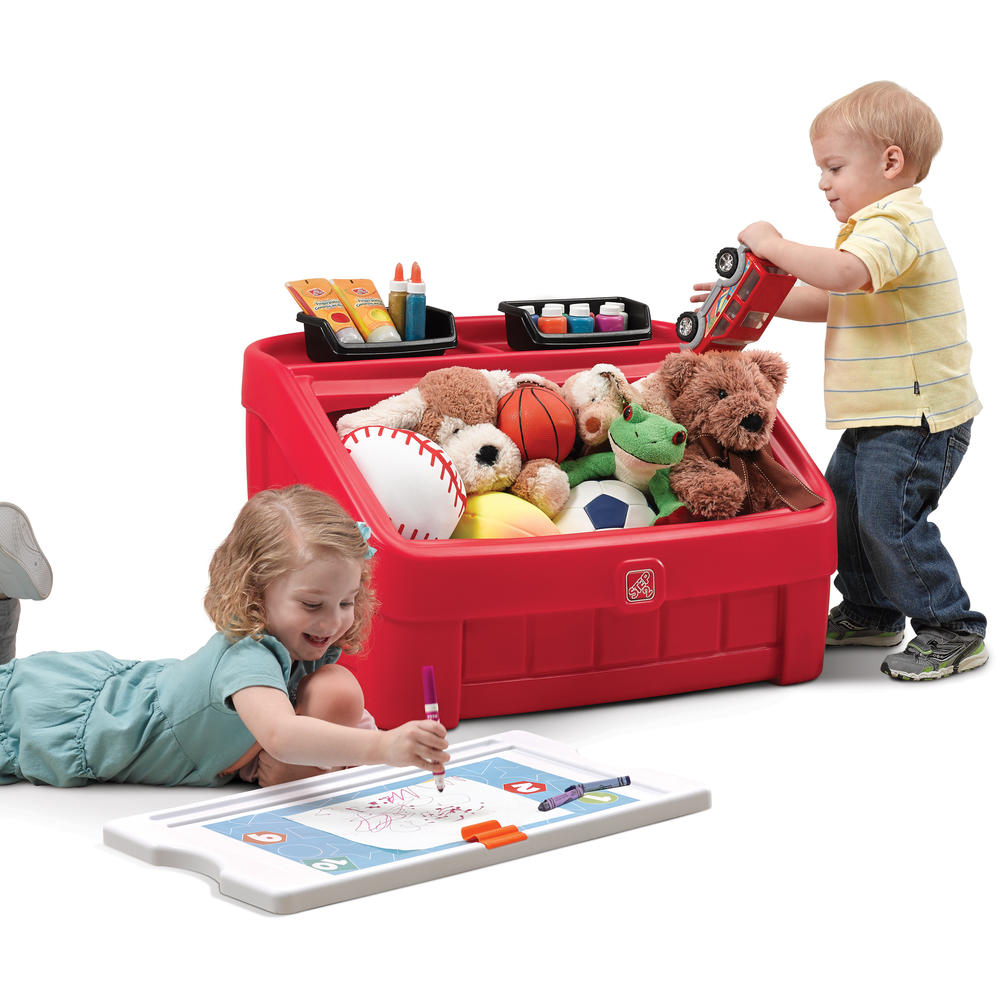 2-IN-1 TOY BOX AND ART LID RED