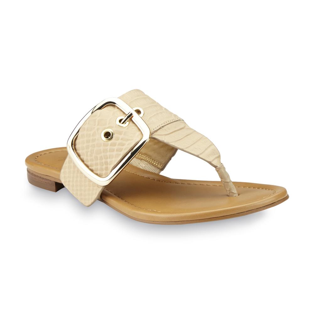 Marc Fisher Women's Tan Leather Strappy Flat Sandal