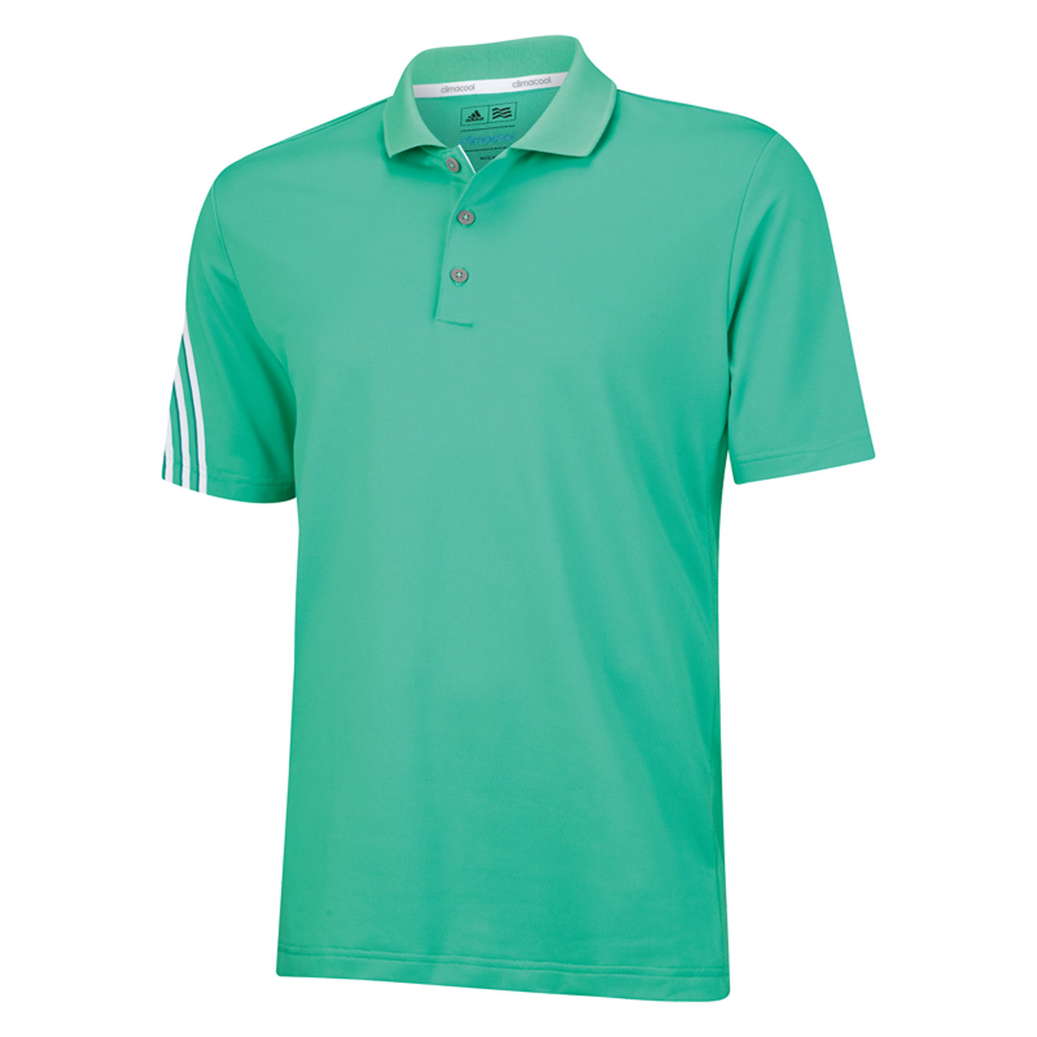ClimaCool 3 Stripes Men's Polo BRIGHT GREEN /WHITE/POWER GREEN X-Large
