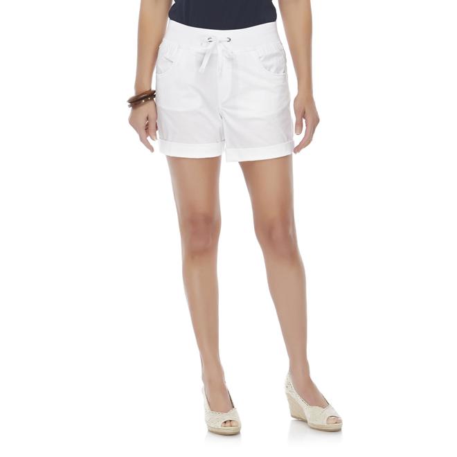 Basic Editions Women's Ribbed Waistband Shorts