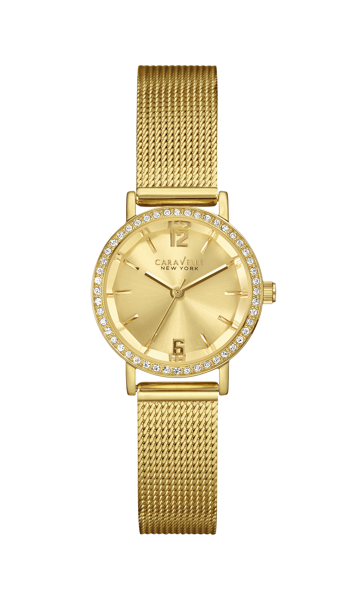 Caravelle Ladies Gold Mesh Bracelet Watch, Women's