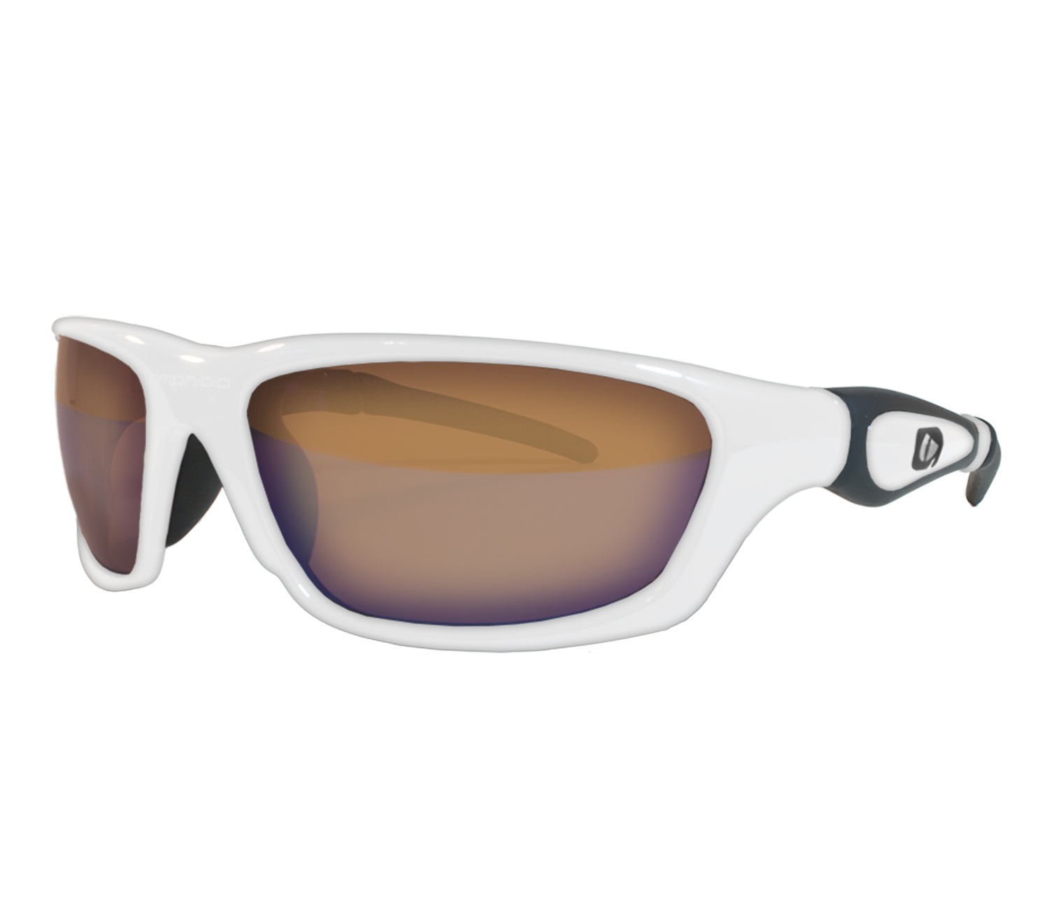 Amphibia Exodus White Frame with Amber Wave Lenses Sunglass