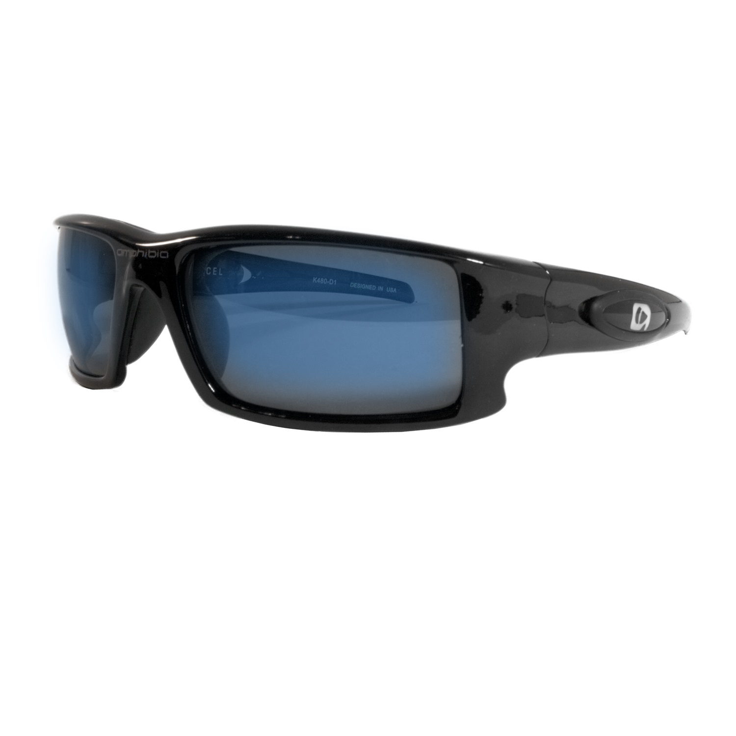 Amphibia Depthcharge Black Frame w Amber Wave Lens Sunglass