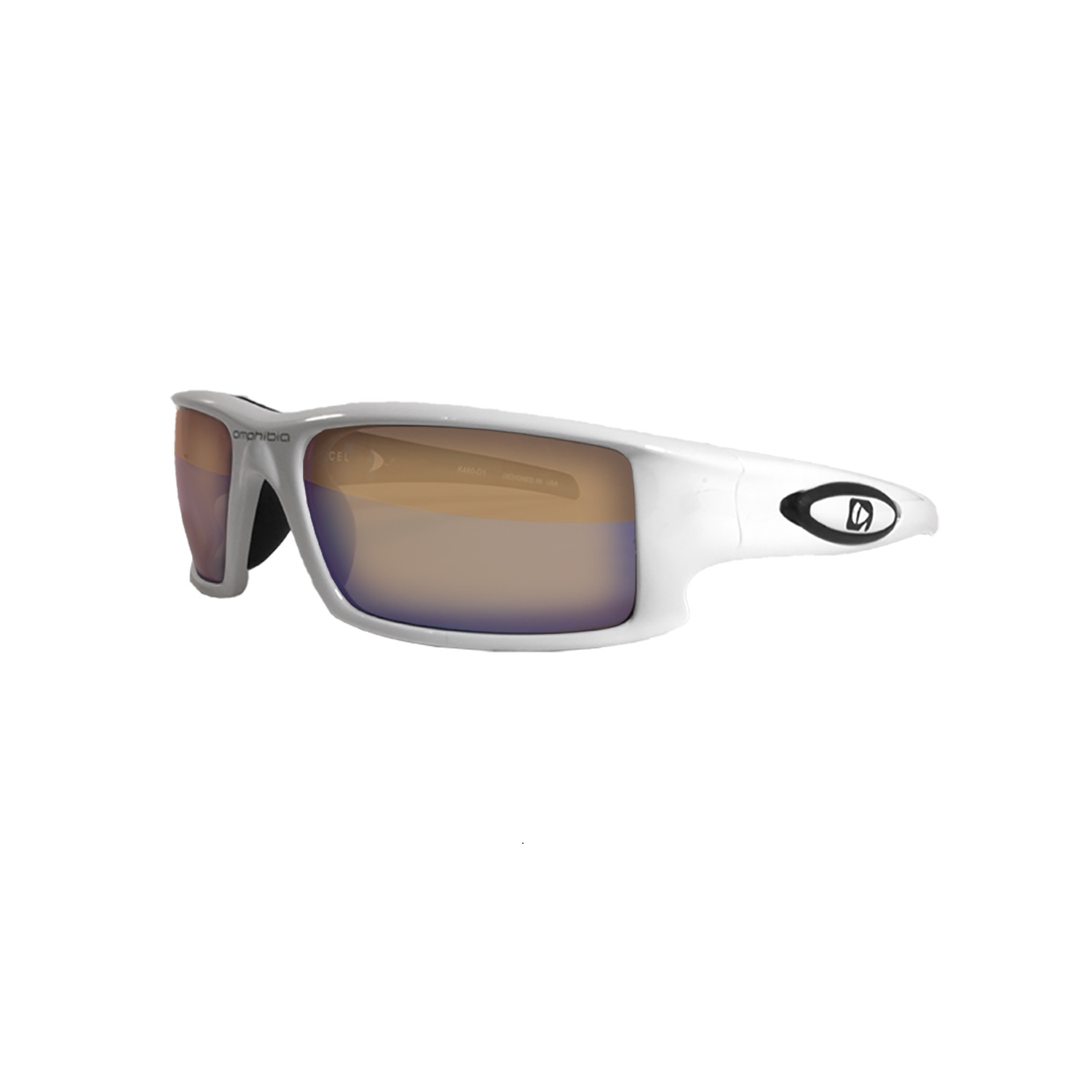 Amphibia Depthcharge Wht Frame w Amber Wave Lens Sunglasses